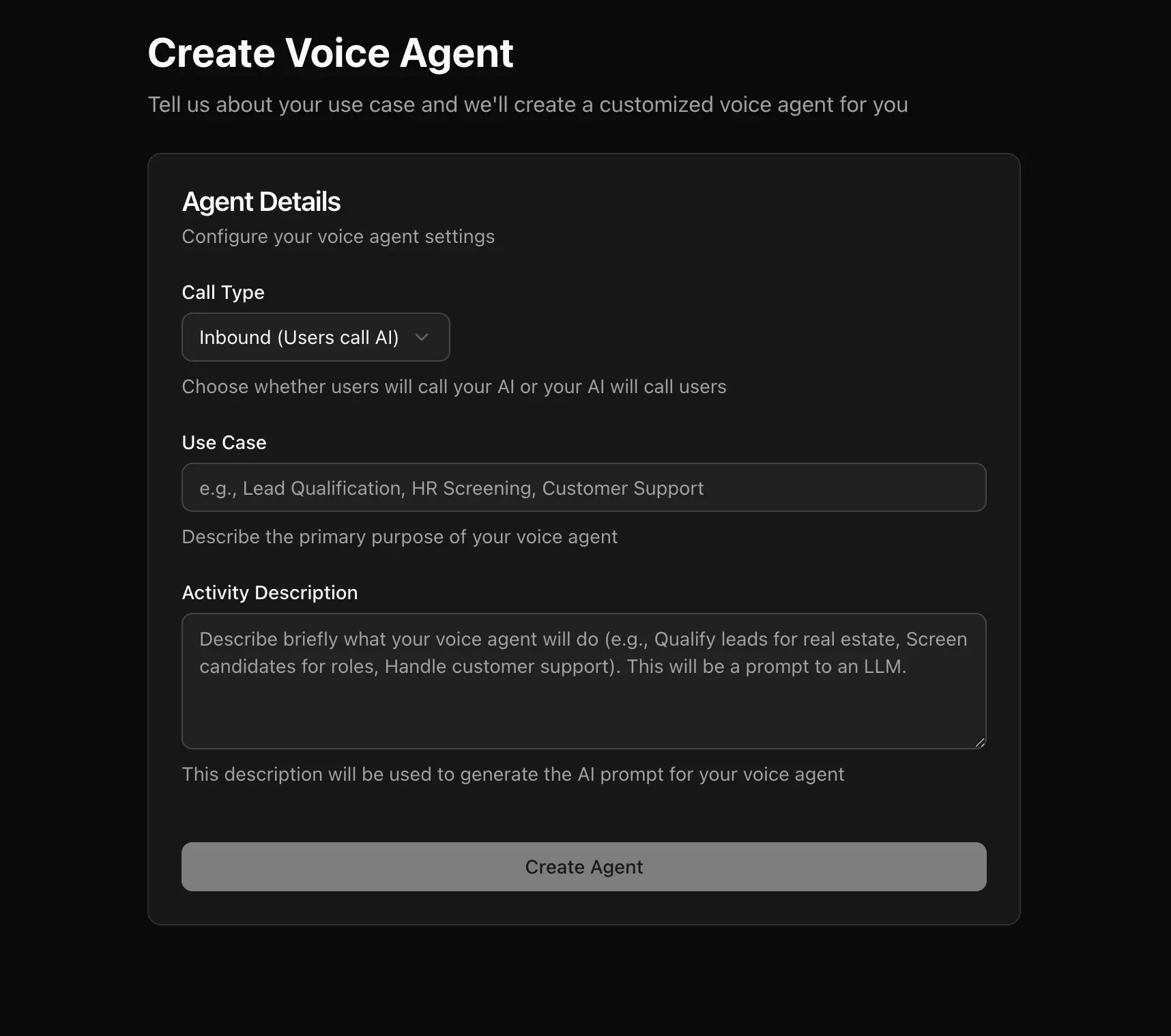 IntraCord Voice Agent létrehozás